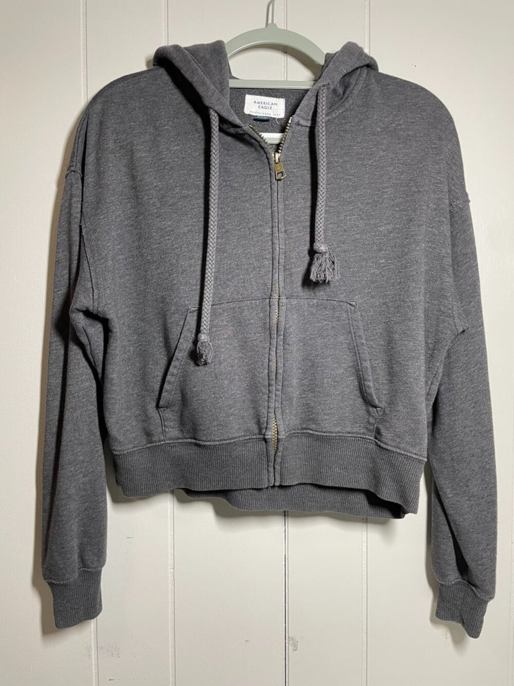 Gray zip up jacket